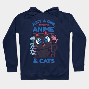 Just a Girl Who Loves Anime and Cats Hoodie